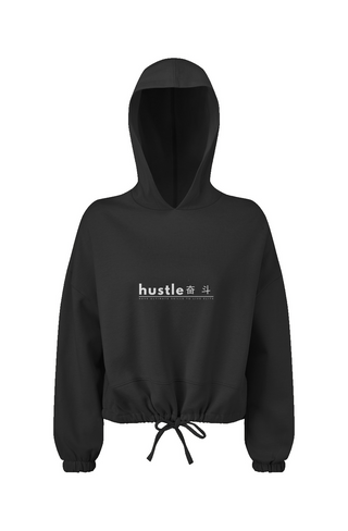 Ladies' Cropped Oversize Hooded Sweatshirt