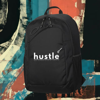 My Store H2Elite 22L Method 360 black backpack with white hustle graphic, featuring a sleek utility-driven design.