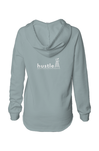 Womens Lightweight  Wash Hooded Sweatshirt