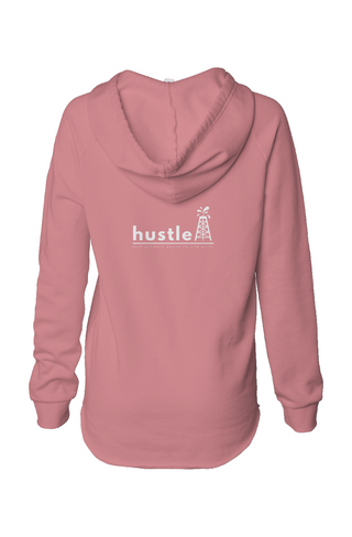Womens Lightweight  Wash Hooded Sweatshirt