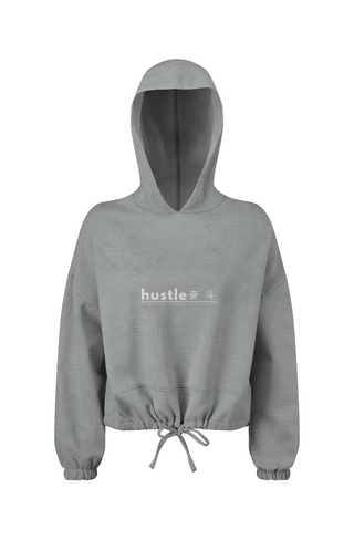 Ladies' Cropped Oversize Hooded Sweatshirt