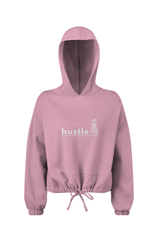 Ladies' Cropped Oversize Hooded Sweatshirt